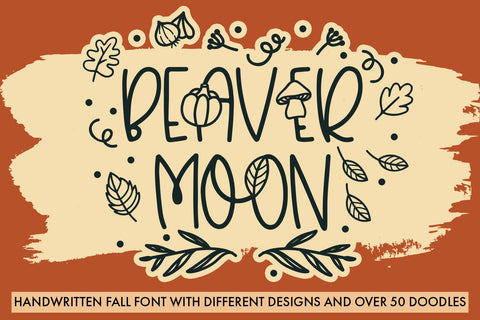Beaver Moon - Fall Themed Font With Extra Doodles Font Freeling Design House 