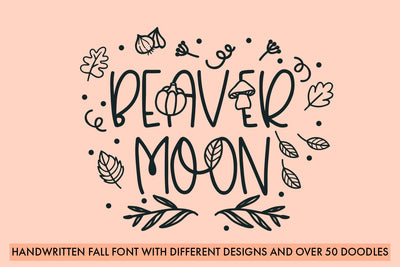 Beaver Moon - Fall Themed Font With Extra Doodles Font Freeling Design House 