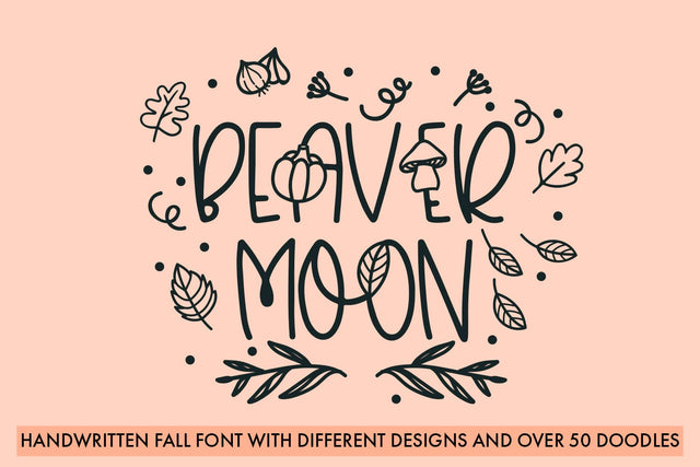 Beaver Moon - Fall Themed Font With Extra Doodles Font Freeling Design House 