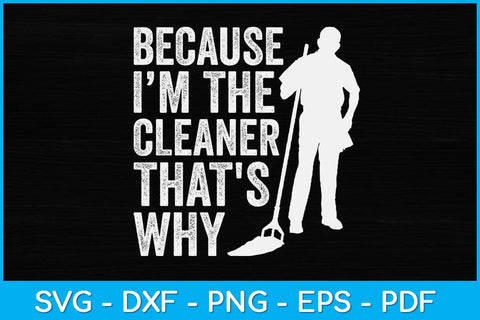 Because I’m The Cleaner That's Why Svg Design SVG artprintfile 