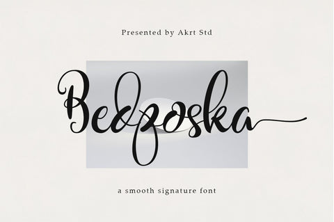 Bedposka smooth signature font SVG Akrt Std 