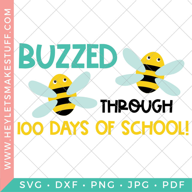 Bee 100 Days of School SVG Hey Let's Make Stuff 