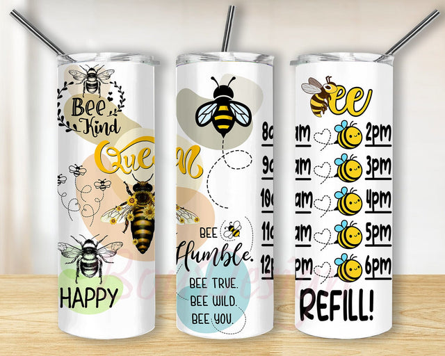 Bee 20oz Skinny Tumbler, Queen Bee Tumbler Design, Bee Kind Design Png, Motivational Bee Tumbler Png, Bee Tumbler Template, Instant Download Sublimation BouDesign 