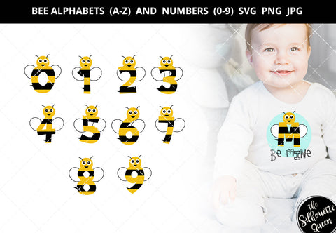Bee alphabet a-z svg, bee number 0-9 svg, alphabet clipart, letters svg font, cut files for cricut, cut files for cricut SVG Loveleen Kaur 