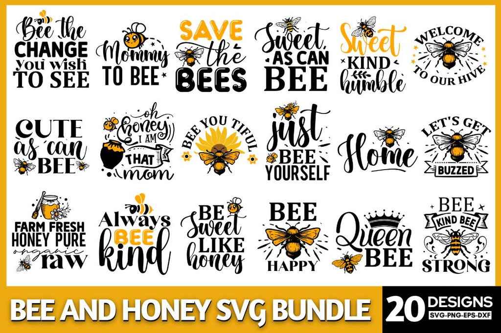 Bee and honey SVG Bundle, Bee SVG Bundle - So Fontsy