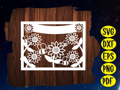 Bee Birthday Card Paper cut SVG Johan Ru designs 