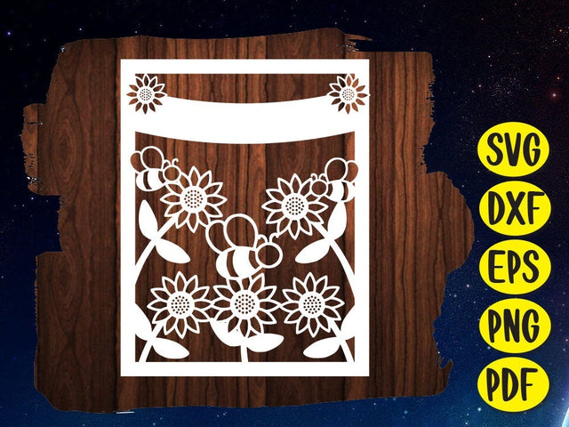 Bee Birthday Card Paper cut SVG Johan Ru designs 