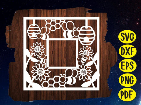 Bee Birthday Card Paper cut SVG Johan Ru designs 