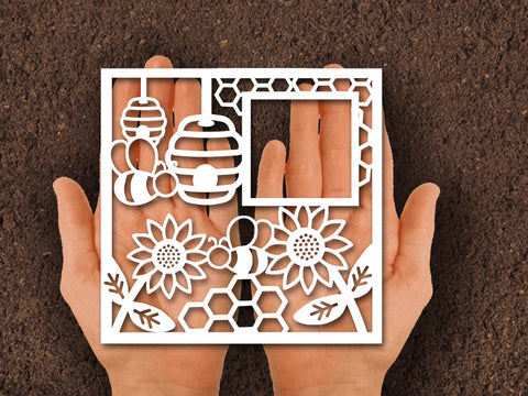 Bee Birthday Card Paper cut SVG Johan Ru designs 