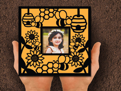 Bee Birthday Card Paper cut SVG Johan Ru designs 
