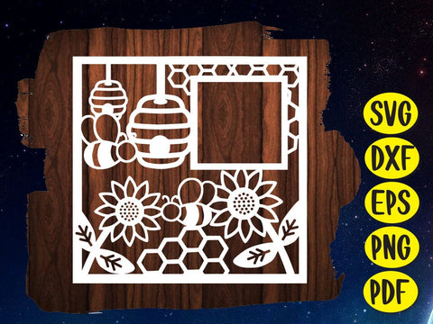 Bee Birthday Card Paper cut SVG Johan Ru designs 