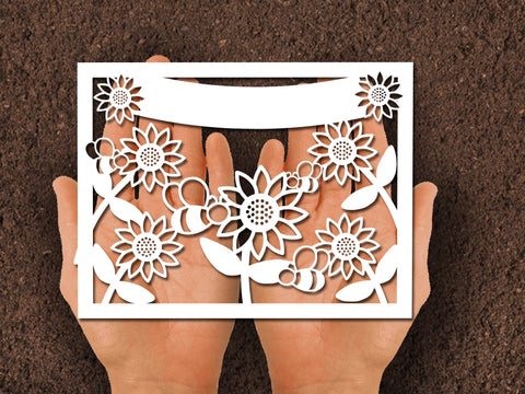 Bee Birthday Card Paper cut SVG Johan Ru designs 