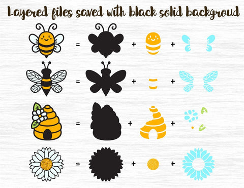 Bee bundle cut files SVG MagicArtLab 
