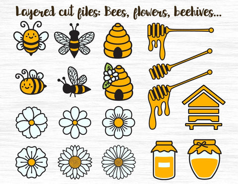 Bee bundle cut files SVG MagicArtLab 