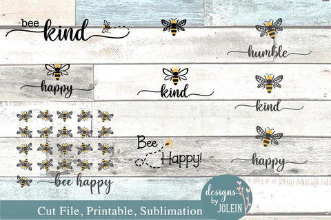 Bee Bundle SVG Designs by Jolein 