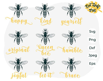 Bee bundle svg, Queen bee svg, bee svg, bee clipart, honey bee svg, teacher svg, summer svg, farm svg, farm clipart SVG CutLeafSvg 