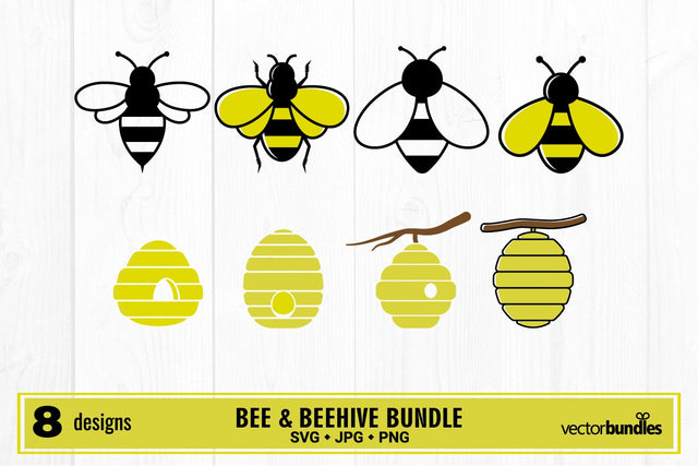 Bee clipart bundle svg SVG vectorbundles 
