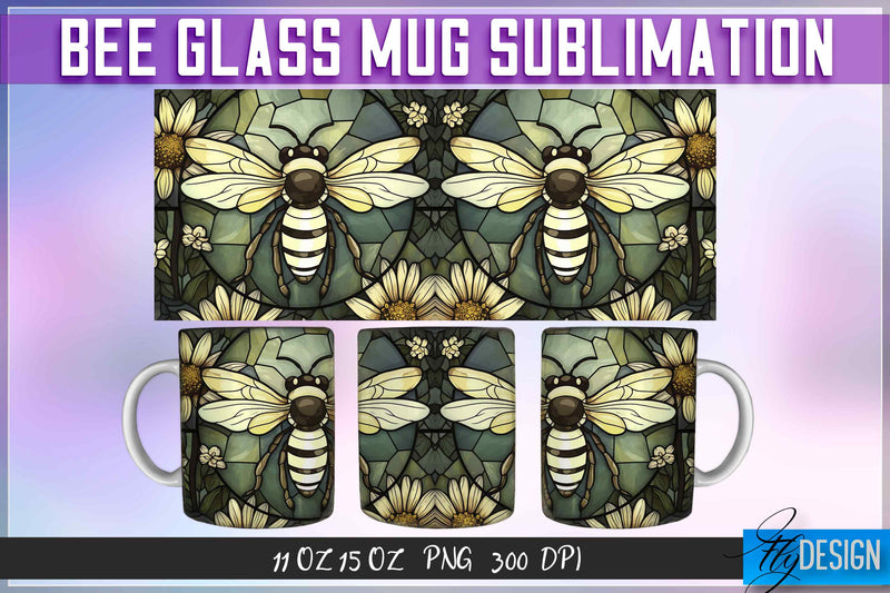 Bee Glass 11 | 15 Oz Mug Sublimation Sublimation Fly Design 