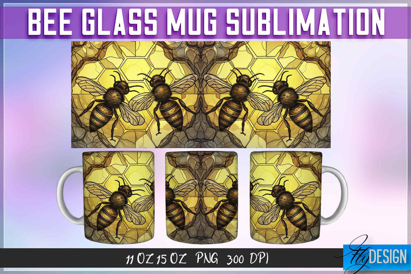 Bee Glass 11 | 15 Oz Mug Sublimation Sublimation Fly Design 