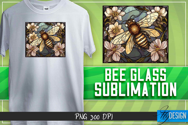 Bee Glass Sublimation | T-Shirt Design Sublimation Fly Design 