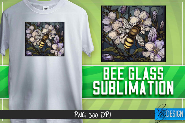 Bee Glass Sublimation | T-Shirt Design Sublimation Fly Design 