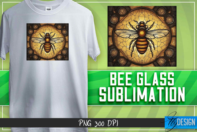 Bee Glass Sublimation | T-Shirt Design Sublimation Fly Design 