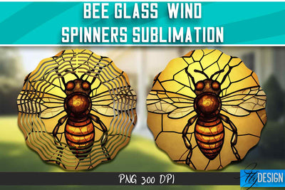 Bee Glass Wind Spinners Sublimation Sublimation Fly Design 