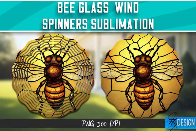 Bee Glass Wind Spinners Sublimation Sublimation Fly Design 