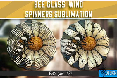 Bee Glass Wind Spinners Sublimation Sublimation Fly Design 