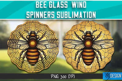 Bee Glass Wind Spinners Sublimation Sublimation Fly Design 