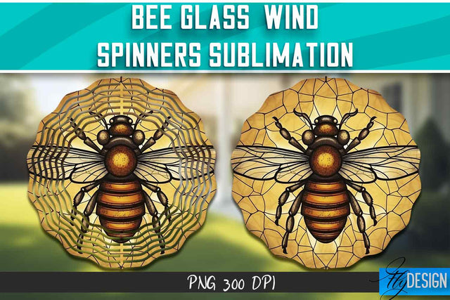 Bee Glass Wind Spinners Sublimation Sublimation Fly Design 