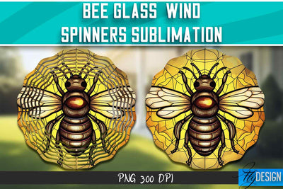 Bee Glass Wind Spinners Sublimation Sublimation Fly Design 