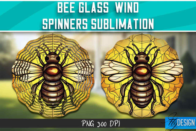 Bee Glass Wind Spinners Sublimation Sublimation Fly Design 