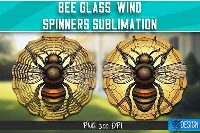 Bee Glass Wind Spinners Sublimation Sublimation Fly Design 