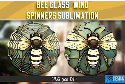 Bee Glass Wind Spinners Sublimation Sublimation Fly Design 