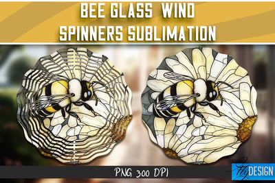 Bee Glass Wind Spinners Sublimation Sublimation Fly Design 