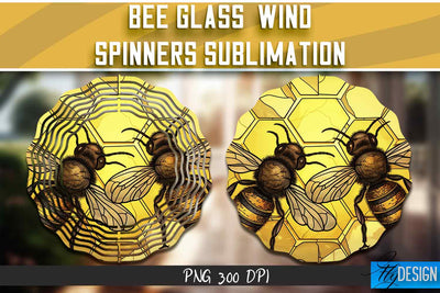 Bee Glass Wind Spinners Sublimation Sublimation Fly Design 