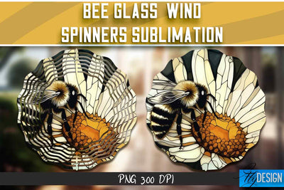 Bee Glass Wind Spinners Sublimation Sublimation Fly Design 