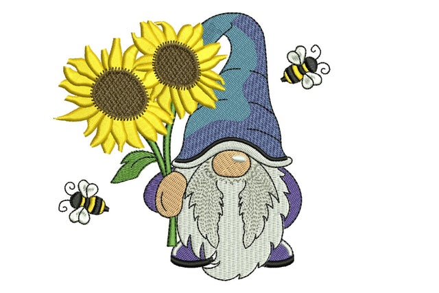 Bee Gnome Embroidery Design, Summer Embroidery designs, Bee Kind Machine Embroidery File Embroidery/Applique DESIGNS NextEmbroidery 