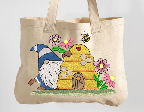 Bee Gnome with flowers Machine Embroidery Design Embroidery/Applique DESIGNS Angie 