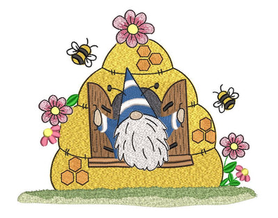 Bee Gnome with house Machine Embroidery Design Embroidery/Applique DESIGNS Angie 