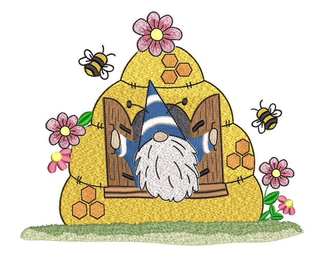 Bee Gnome with house Machine Embroidery Design Embroidery/Applique DESIGNS Angie 