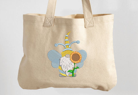 Bee Gnome with Sunflower Machine Embroidery Design Embroidery/Applique DESIGNS Angie 
