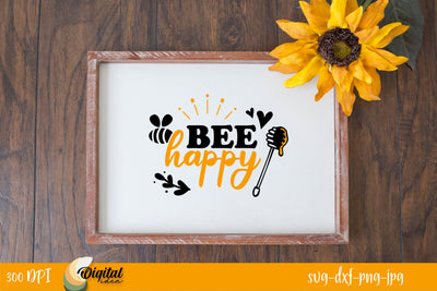 Bee Happy| Bee Cute&Funny Quotes | Bee Photo Frames SVG Evgenyia Guschina 