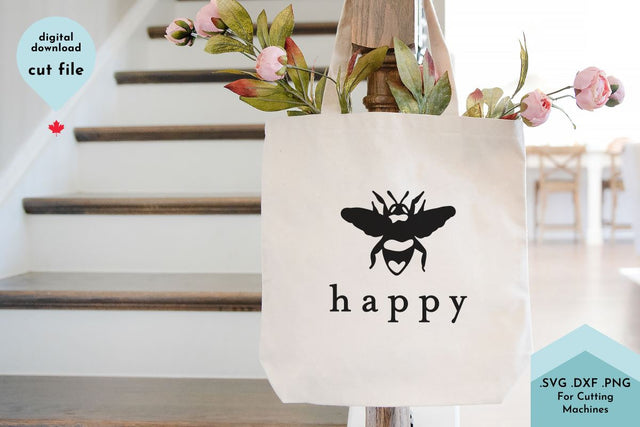 Bee Happy SVG Cut File SVG Lettershapes 