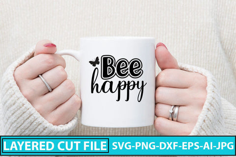 Bee Happy SVG Cut File SVG Syaman 