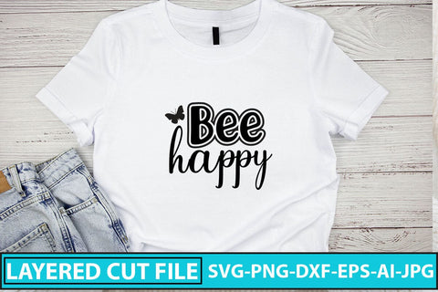 Bee Happy SVG Cut File SVG Syaman 
