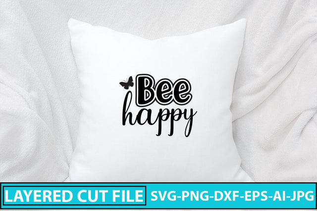Bee Happy SVG Cut File SVG Syaman 