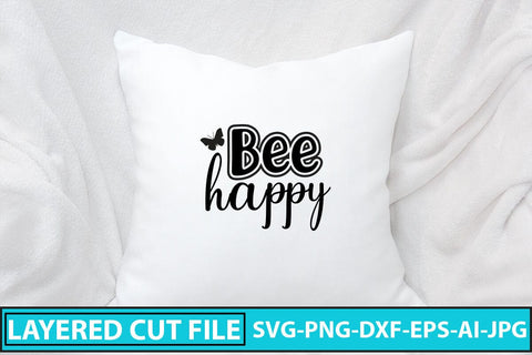Bee Happy SVG Cut File SVG Syaman 