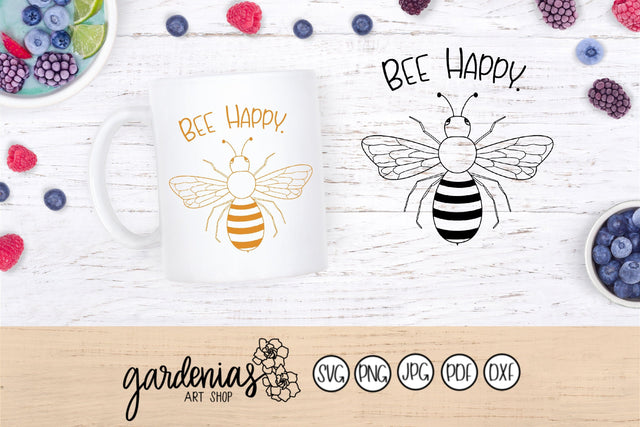 Bee Happy SVG Gardenias Art Shop 